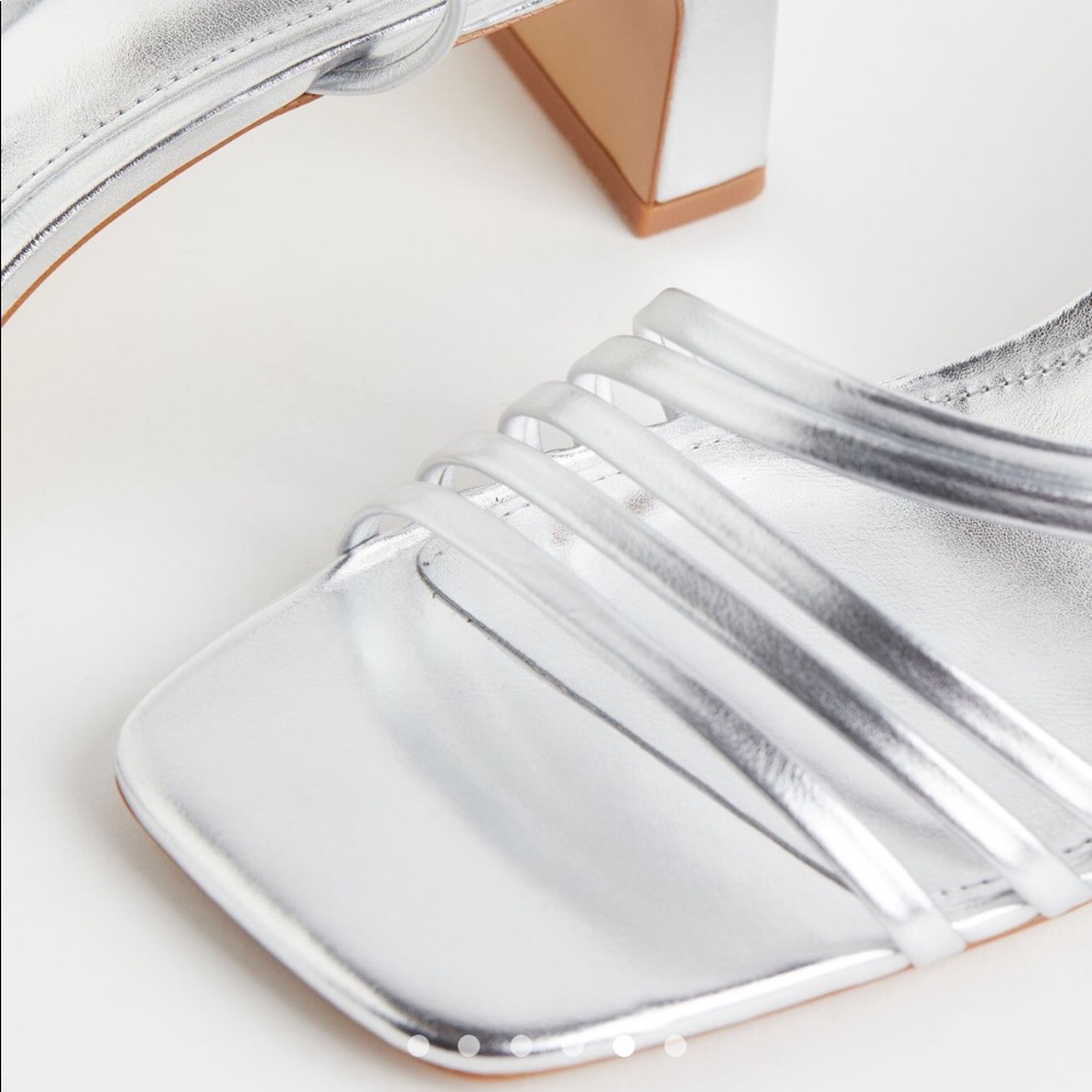 H&M silver lace up sandals heels size 6 - Picture 5 of 5
